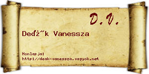 Deák Vanessza névjegykártya